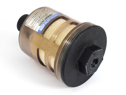 Koganei EF300-02 Exhaust Filter – angled front view showing translucent housing and filter element