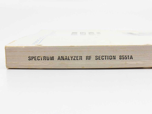 HP 8551A Spectrum Analyzer RF Section Operating and Service Manual