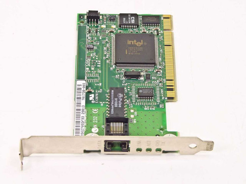 Intel PILA8461 Pro/100+ Management PCI NIC – front component side showing Intel 82559 controller chip and Pulse transformer