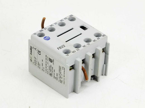 Allen Bradley 100-FB22 600 Volt 10 Amp Auxiliary Contactor Block AC/DC