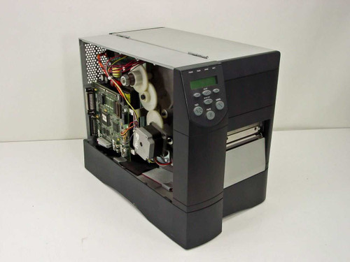 Zebra Z4 label printer left side view with cover removed exposing internal mainboard and mechanism