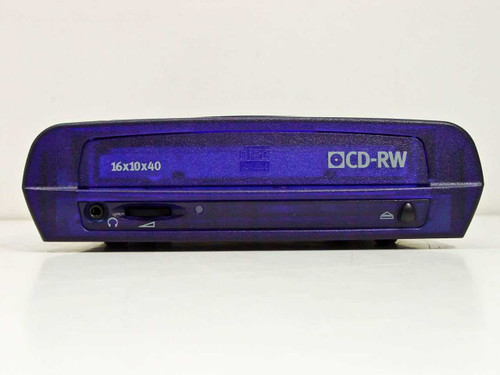 Iomega 30799800 External CD-RW Drive front panel view showing 16x10x40 speed marking and CD-RW logo