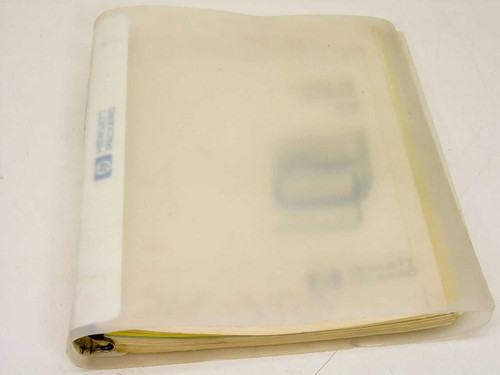HP 7758A 7418A Thermal-Tip Recorder Operating and Service Manual — front cover in protective plastic sleeve, three-ring binder