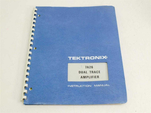 Tektronix 7A26 Dual Trace Amplifier Instruction Manual – front cover, blue comb-bound