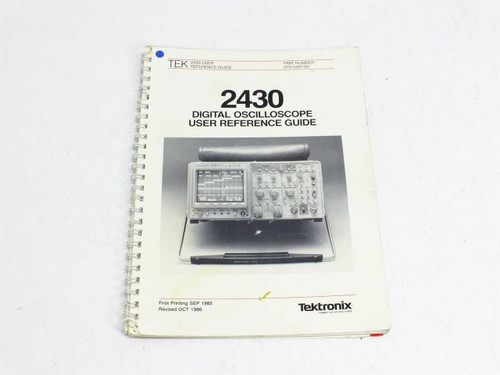 Tektronix 2430 Digital Oscilloscope User Reference Guide 070-5497-00 – front cover showing title, part number, and oscilloscope photo; first printing Sep 1985, revised Oct 1986