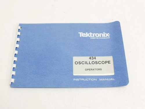 Tektronix 434 Oscilloscope Operators Instruction Manual 070-1131-00 – blue spiral-bound front cover