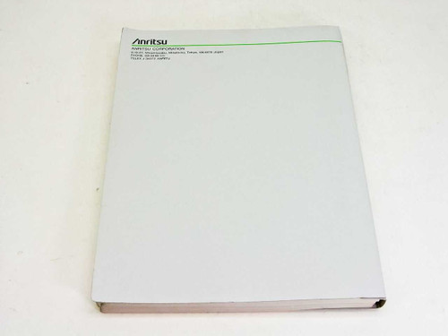 Anritsu Operation Manual vol. 7 1ere edition MP1570A Sonet/SDH/PDH/ATM Analyzer