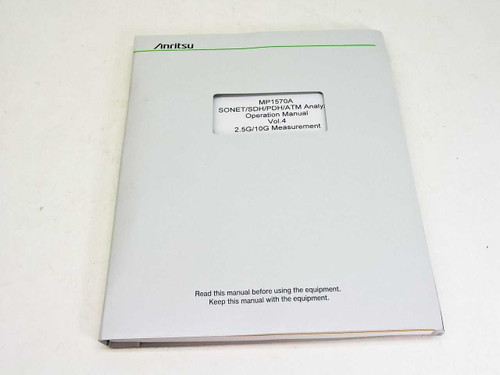 Anritsu MP1570A SONET/SDH/PDH/ATM Analyzer Operation Manual Vol.4 — front cover view showing title label and Anritsu branding