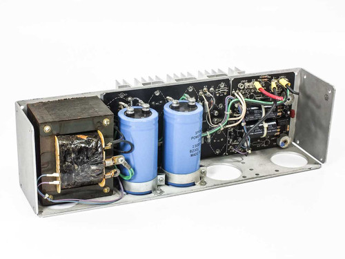 Power-One F24-12 – interior bottom view showing transformer, Sprague filter capacitors, and control PCB