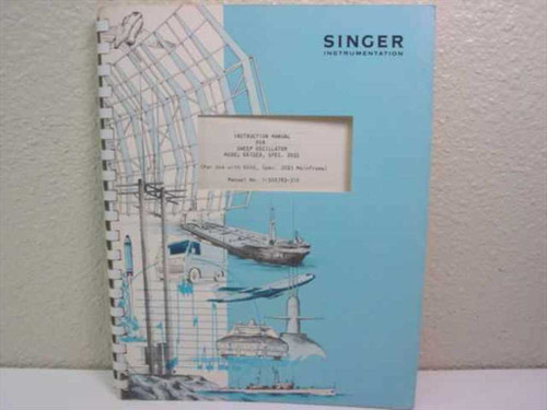 Singer Instrumentation Sweep Oscillator 6615 Instruction Manual front cover, spiral bound, pub no 1-500783-310