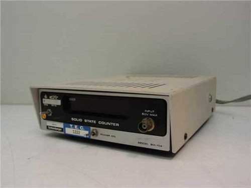 Heath Schlumberger SM-105A SM-104A Solid State Counter – front panel view showing display, BNC input, and Power On indicator