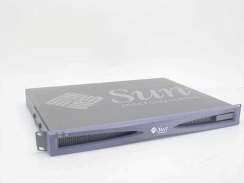 Sun Microsystems Netra X1 1U rackmount server front panel — Sun Microsystems logo on top cover, drive bay at right