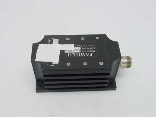 Pamtech ULG1004 RF dummy load – bottom/side view showing finned aluminum heatsink body and N-type connector