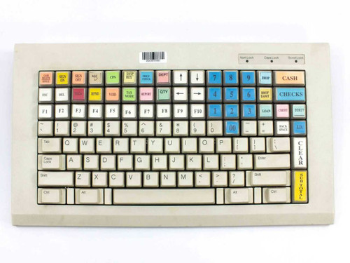 Preh Commander PC-POS-JUN POS keyboard – top-down front view showing full key layout including CASH, CHECKS, and numeric keys