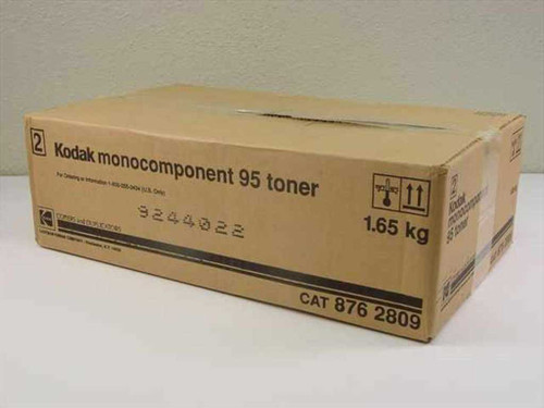 Kodak Monocomponent 95 Toner CAT 876 2809 — front of original cardboard box showing 1.65kg label and catalog number