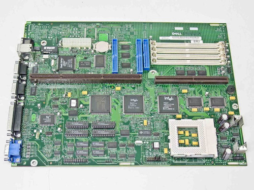 Dell 99795 Socket 5 ATX motherboard – full front view showing ISA, PCI slots, SIMM sockets, and Intel chipset ICs