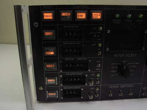 Pamoto 4600X front panel close-up – Power, Start/Run, Stop, Single Shot buttons illuminated amber; Master and EXT mode selectors