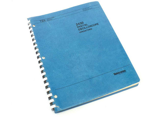 Tektronix 2430 Digital Oscilloscope Operators Manual 070-4918-00 – front cover, blue spiral-bound