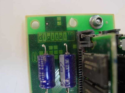 Digital Equipment DEC MMB board corner detail showing Digital Equipment Corporation logo on PCB silkscreen