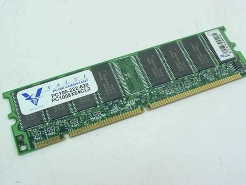 Viking Value PC100 64MB SDRAM DIMM PC100-222-620 — full module top view showing label and chips