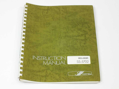 Iwatsu Electric Co. Ltd Instruction Manual SS-5702