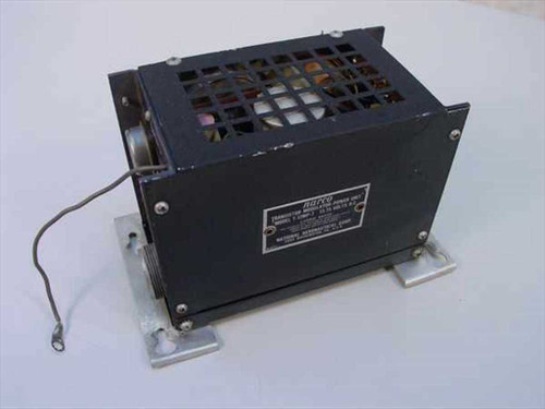 NARCO T-12MP-7 Transistor Modulator-Power Unit — right-side three-quarter view showing black metal chassis, ventilation grid top, and mounting feet