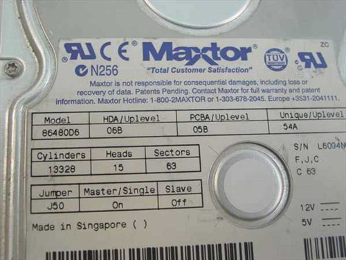 Dell 6020 0 6.4GB 3.5" IDE Hard Drive by Maxtor 86480D6