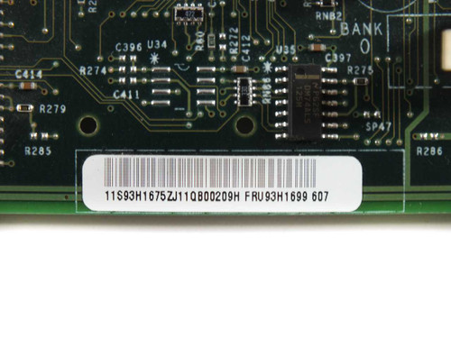 IBM 93H1699 motherboard label closeup showing barcode 11S93H1675ZJ11QB00209H and FRU 93H1699 607
