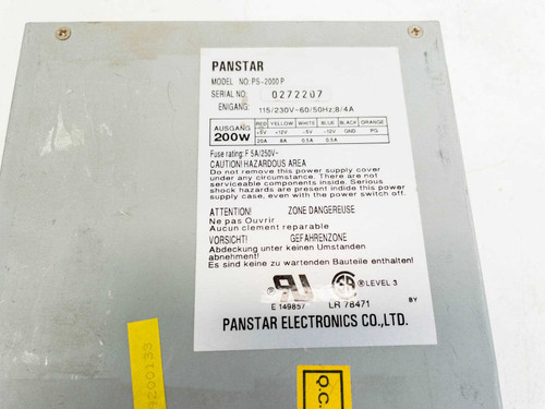 PanStar PS-2000P 200 Watt AT Power Supply with Cable and Switch