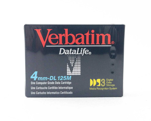 Verbatim DataLife DL-125M 4mm DDS-3 cartridge – front panel close-up showing DDS3 logo