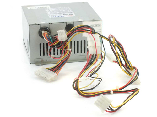 Hipro HP-200NLXAA 200W ATX power supply – side and top view showing attached power output cables and Molex connectors