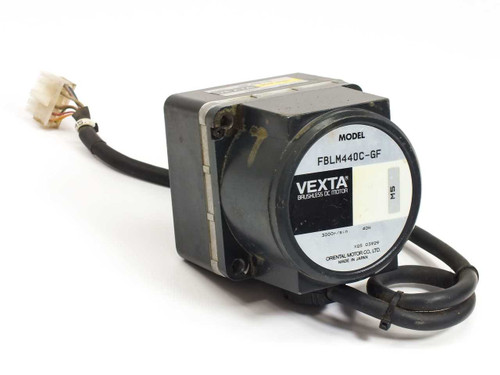 Oriental Motor Vexta FBLM440C-GF brushless DC motor front label view showing model number and Vexta branding