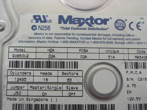 Dell 6.5GB 3.5" IDE Hard Drive - Maxtor 90650U2 5570T