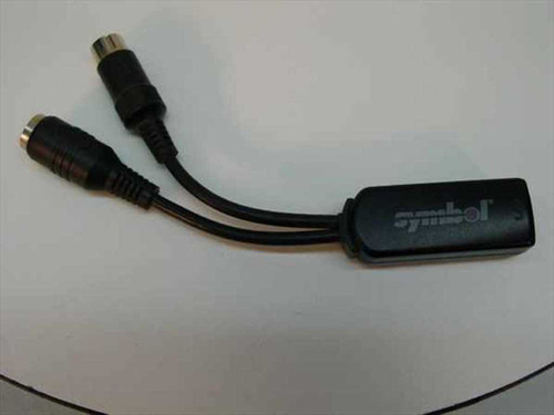 Symbol STI80-0100 Synapse Smart Cable Adapter full view showing Symbol logo on inline module and dual DIN connectors