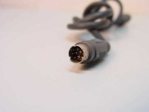 8 Pin DIN male connector close-up showing 8 gold pins in circular arrangement on gray cable