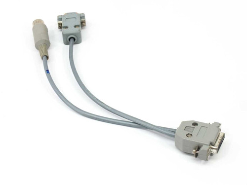 5-Pin DIN and DB9 male to DB15 female Y-splitter adapter cable — full cable view showing Y-configuration