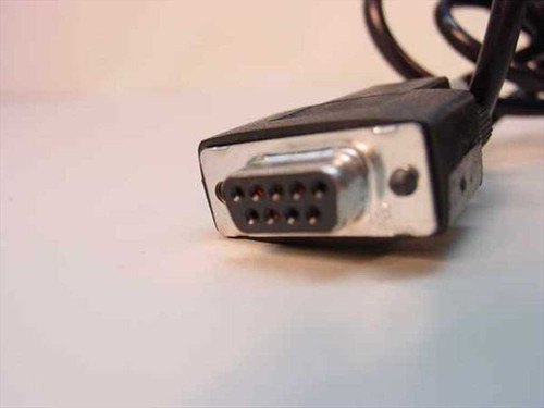 DB9 female 9-pin connector end close-up showing all pins and metal shell
