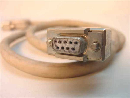 Close-up of DB9 female 9-pin connector end on serial adapter cable