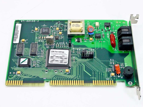Practical Peripherals 4722US modem card – reverse PCB view showing COM Port Settings label and board number 09-00488-2