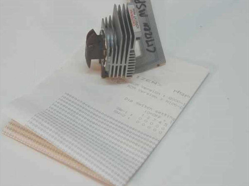 Citizen MSP-40 9-pin dot matrix printhead shown upright with attached ribbon cable on white surface
