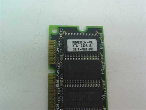 Kingston KTC-2428/16 label close-up showing model number KTC-2428/16 and part number 0974-001.A02