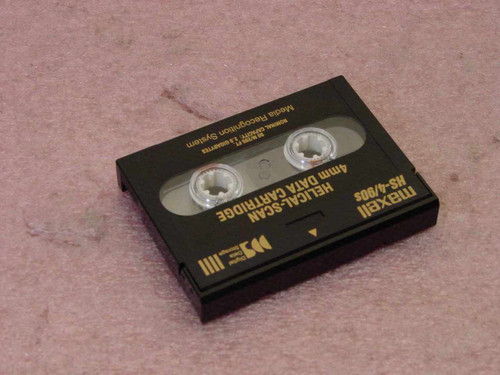 Maxell HS-4/90s DDS 4mm data cartridge removed from case – side and top view showing DDS logo