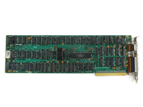 IBM 1501985 ISA monochrome video card — top component side, flat overhead view showing part number 1501985 and board revision 265 silk-screened on PCB
