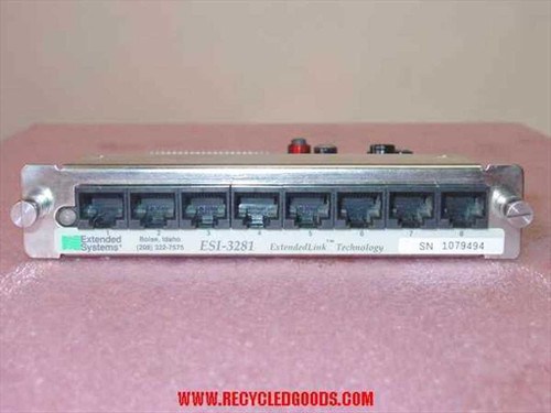Extended Systems ESI-3281 Sharespool XL 8-port ExtendedLink module — front panel showing all 8 RJ ports and label