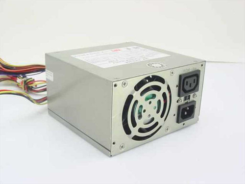 KPI KP-ATX250 ATX power supply – rear panel view showing IEC AC inlet, power switch, and ball bearing cooling fan