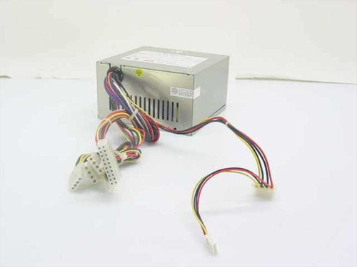 KPI KP-ATX250 250W ATX power supply – three-quarter front view showing 20-pin and peripheral power connectors