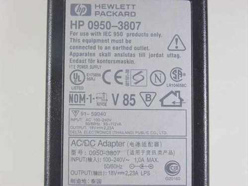 HP 0950-3807 AC Adapter 18VDC 2.23A - ADP-40RB
