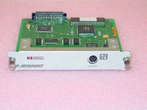HP J413B301A1 JetDirect LocalTalk Print Server Card — front bracket close-up showing LocalTalk Mini-DIN port and LocalTalk label