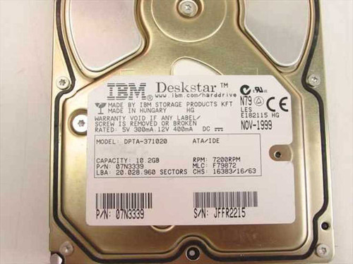 IBM 07N3339 10.2GB 3.5" IDE Hard Drive