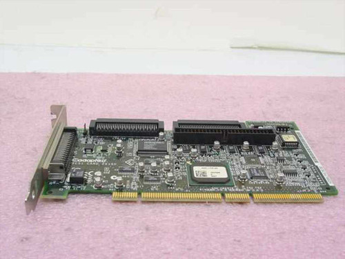 Adaptec ASC-29160 Ultra160 SCSI PCI controller card – top-down view showing dual internal 68-pin LVD SCSI connectors and Adaptec logo on PCB